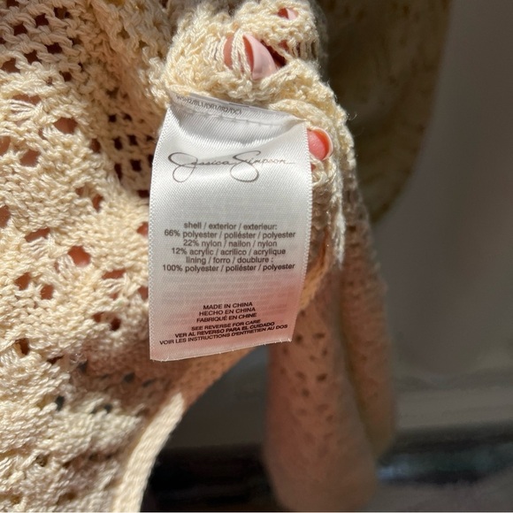 Jessica Simpson Women’s Ocean Crochet Cream Maxi Dress Large - Picture 7 of 11